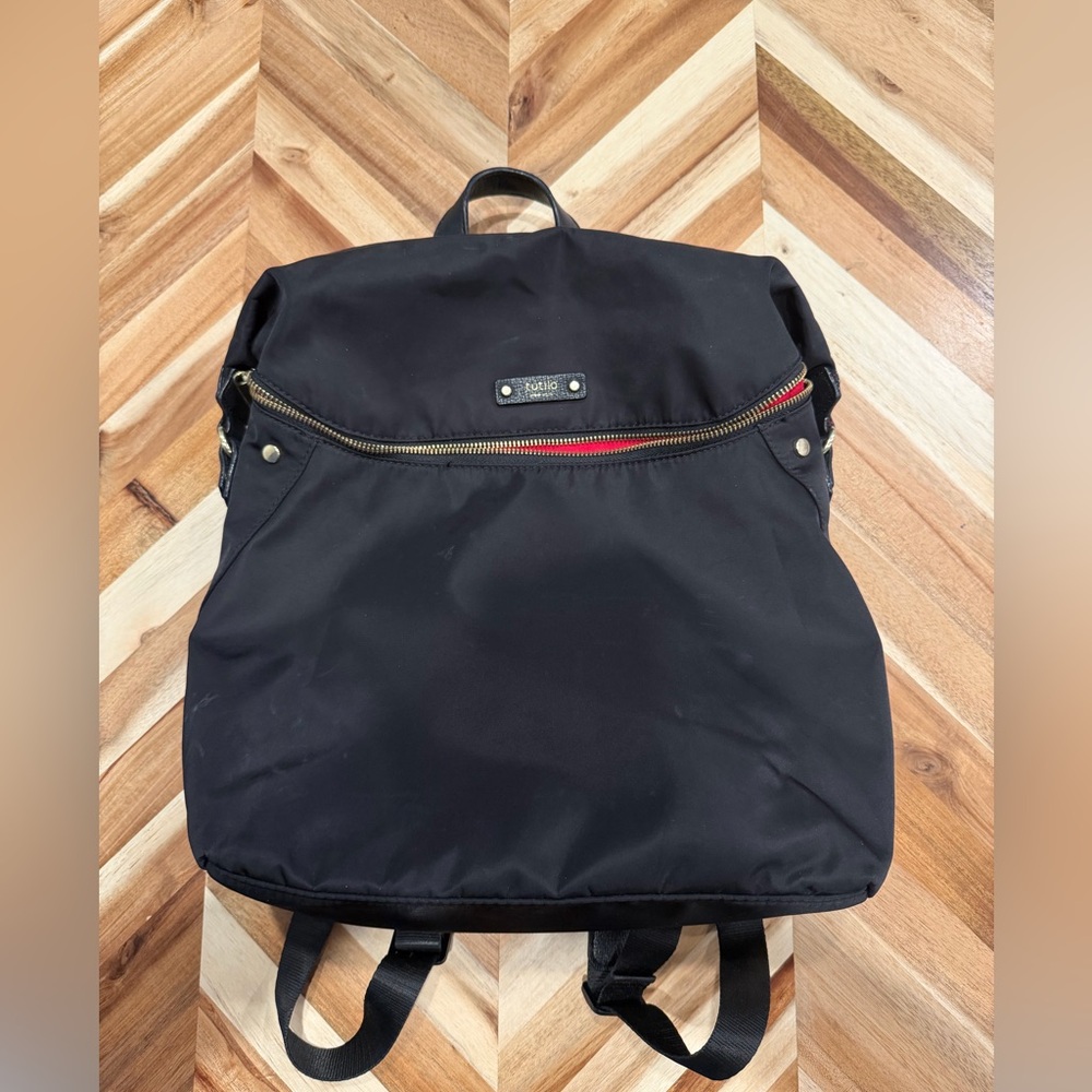 Titilo New York Black Backpack with Gold and Red Accents